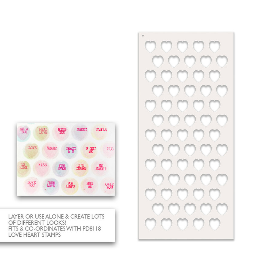 Love Heart craft stencil  - 4 X 8"