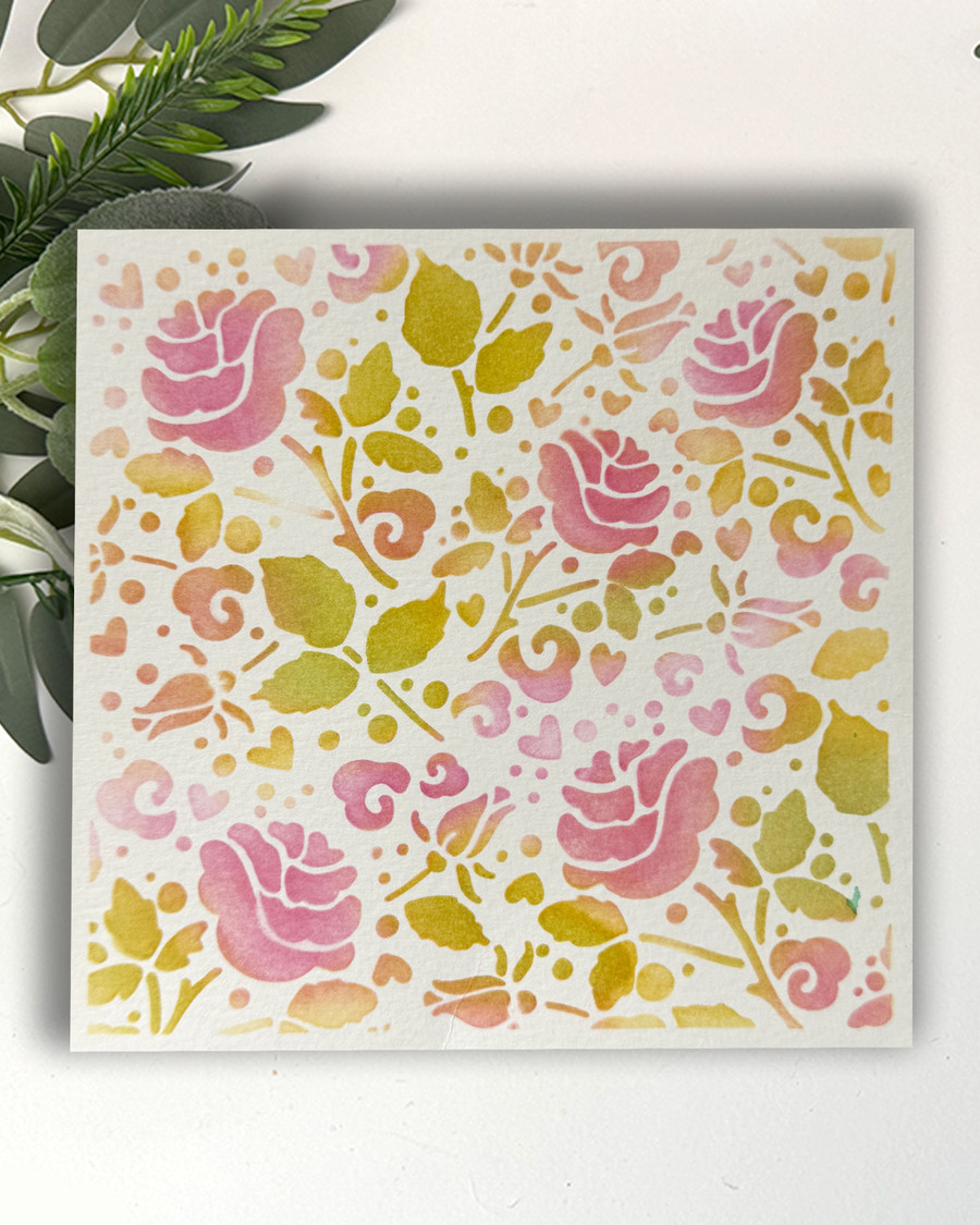 Blossoming Rose 6 x 6" craft stencil