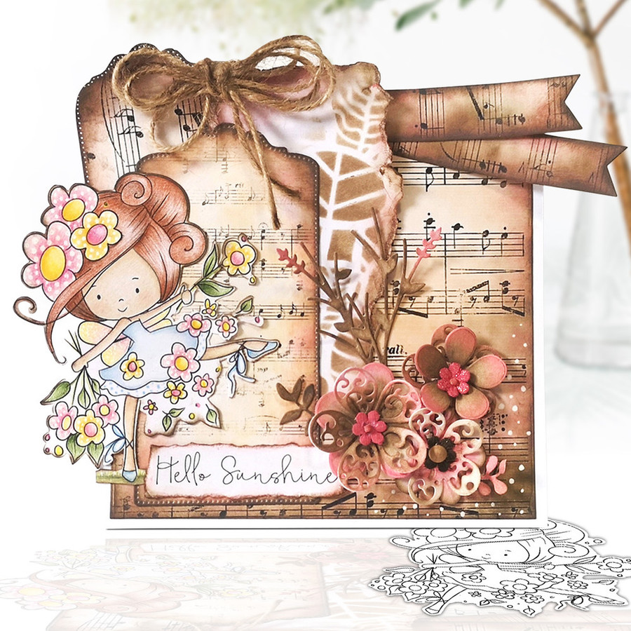 Pretty Flower Flourish card making crafting cutter die set