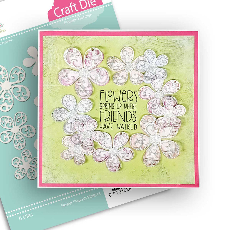 Pretty Flower Flourish card making crafting cutter die set