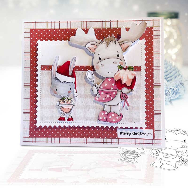 Elvis Wesley Christmas Moose - Limited Edition printable USB collection for card making and crafts, cute printable stamps, clipart printable planner sticker