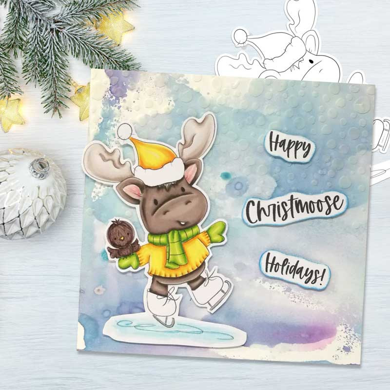 Elvis Wesley Christmas Moose - Limited Edition printable USB collection for card making and crafts, cute printable stamps, clipart printable planner sticker