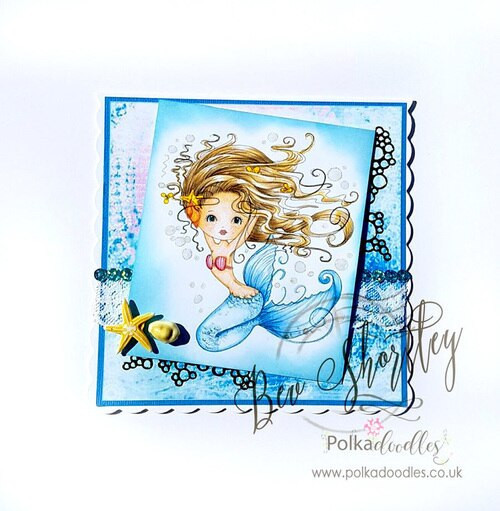 Floating Swimming Meribelle cute Mermaid  - Clear Stamp
