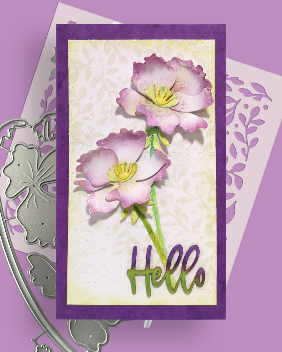 Pretty Anemone Flowers cutting die for crafts, card making scrapbooking.