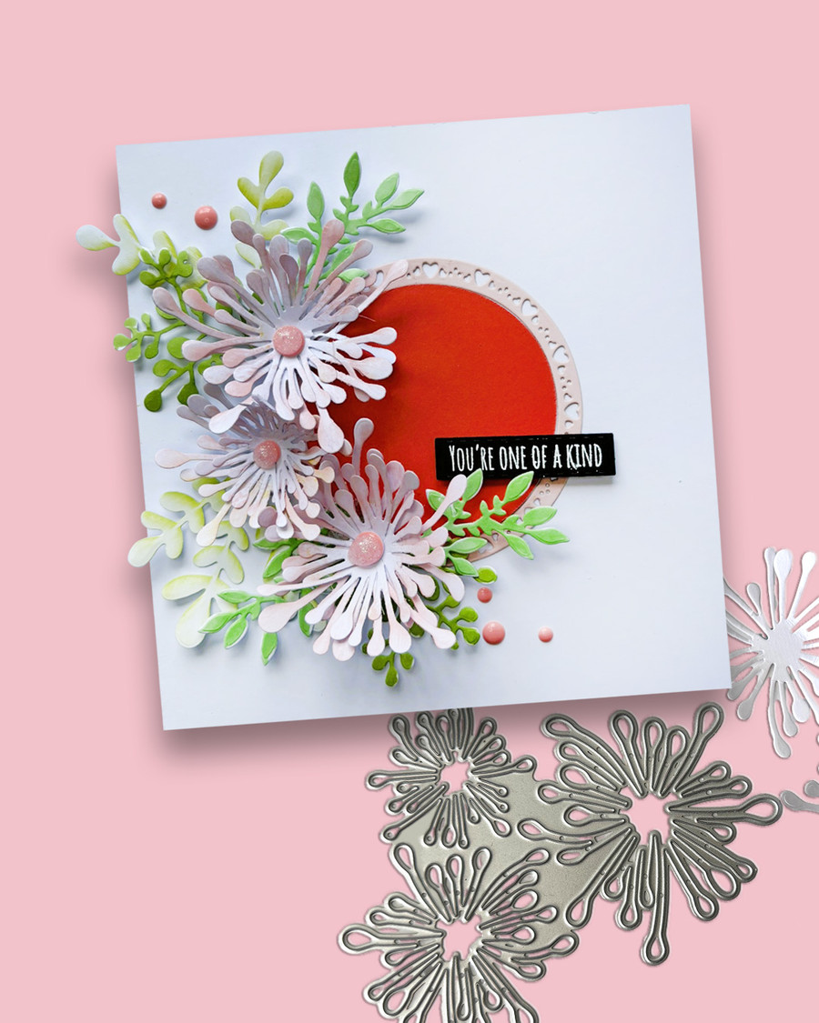 Pretty Starburst Flower centres cutting die for crafts, card making scrapbooking