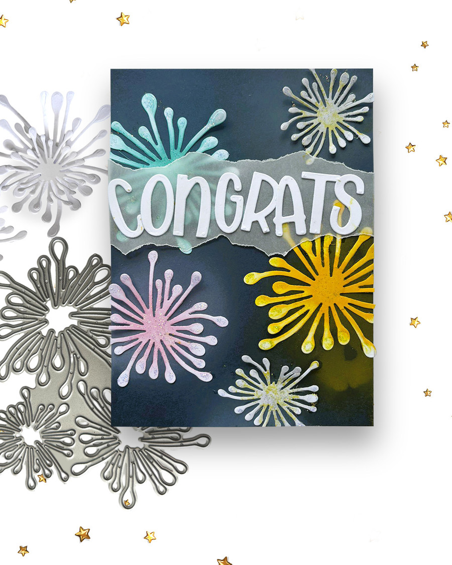 Pretty Starburst Flower centres cutting die for crafts, card making scrapbooking