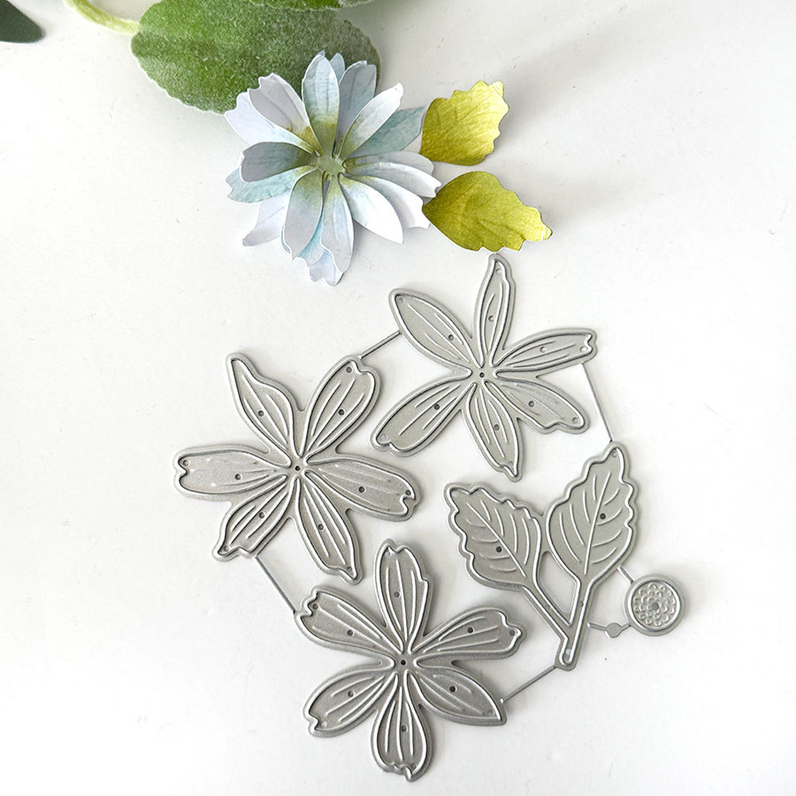 Delicate Daisy Christmas Poinsettia pretty flowers cutting die set for crafts, card making scrapbooking. Perfect for everyday and Christmas holiday card making, scrapbooking & crafts all year round.