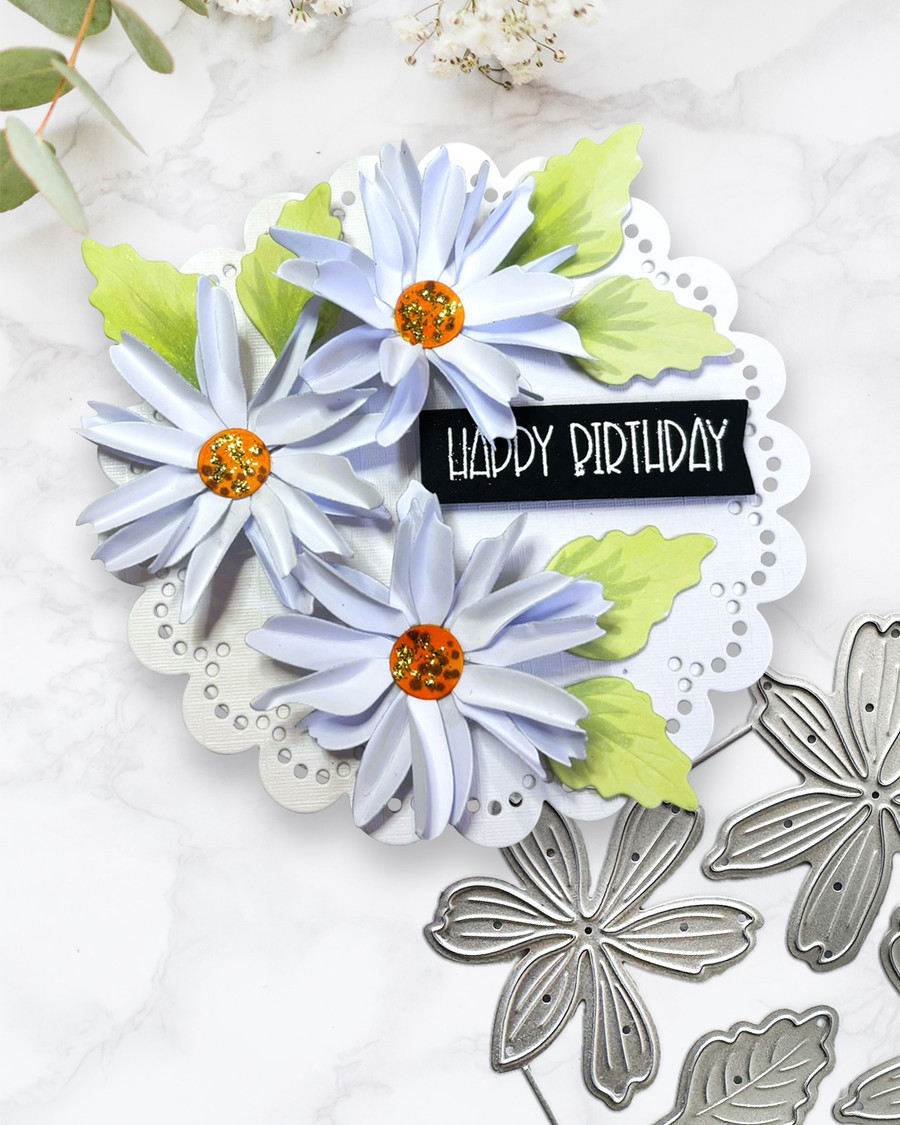 Delicate Daisy Christmas Poinsettia pretty flowers cutting die set for crafts, card making scrapbooking. Perfect for everyday and Christmas holiday card making, scrapbooking & crafts all year round.