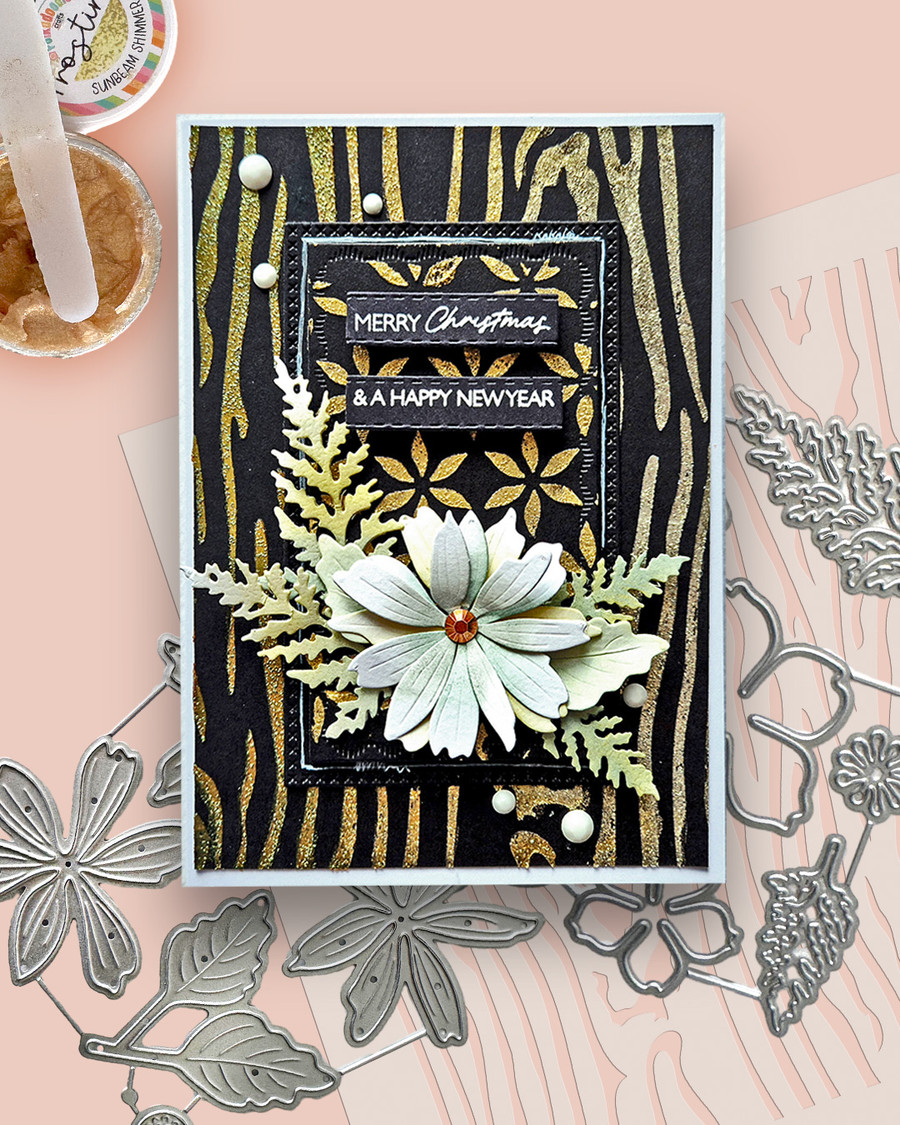 Delicate Daisy Christmas Poinsettia pretty flowers cutting die set for crafts, card making scrapbooking. Perfect for everyday and Christmas holiday card making, scrapbooking & crafts all year round.