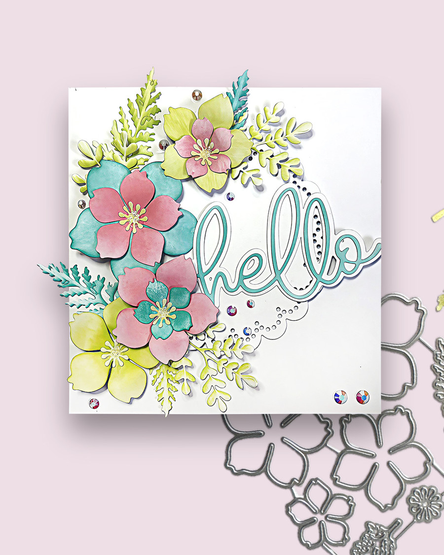 Pretty Blossom flowers cutting dies for crafts, card making scrapbooking