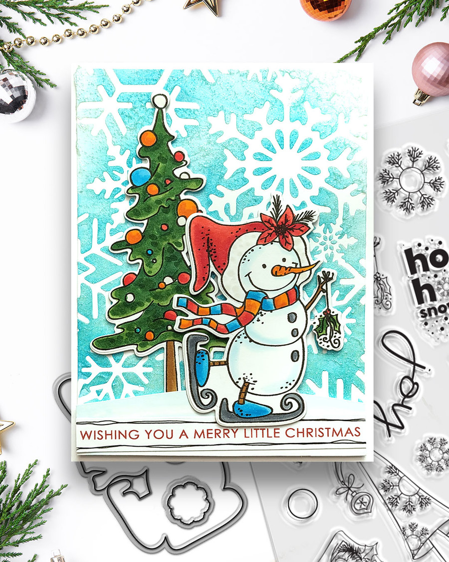 Ho Ho Snowmen A5/8x6" Clear Stamp Set – Christmas Card Making & Scrapbooking.