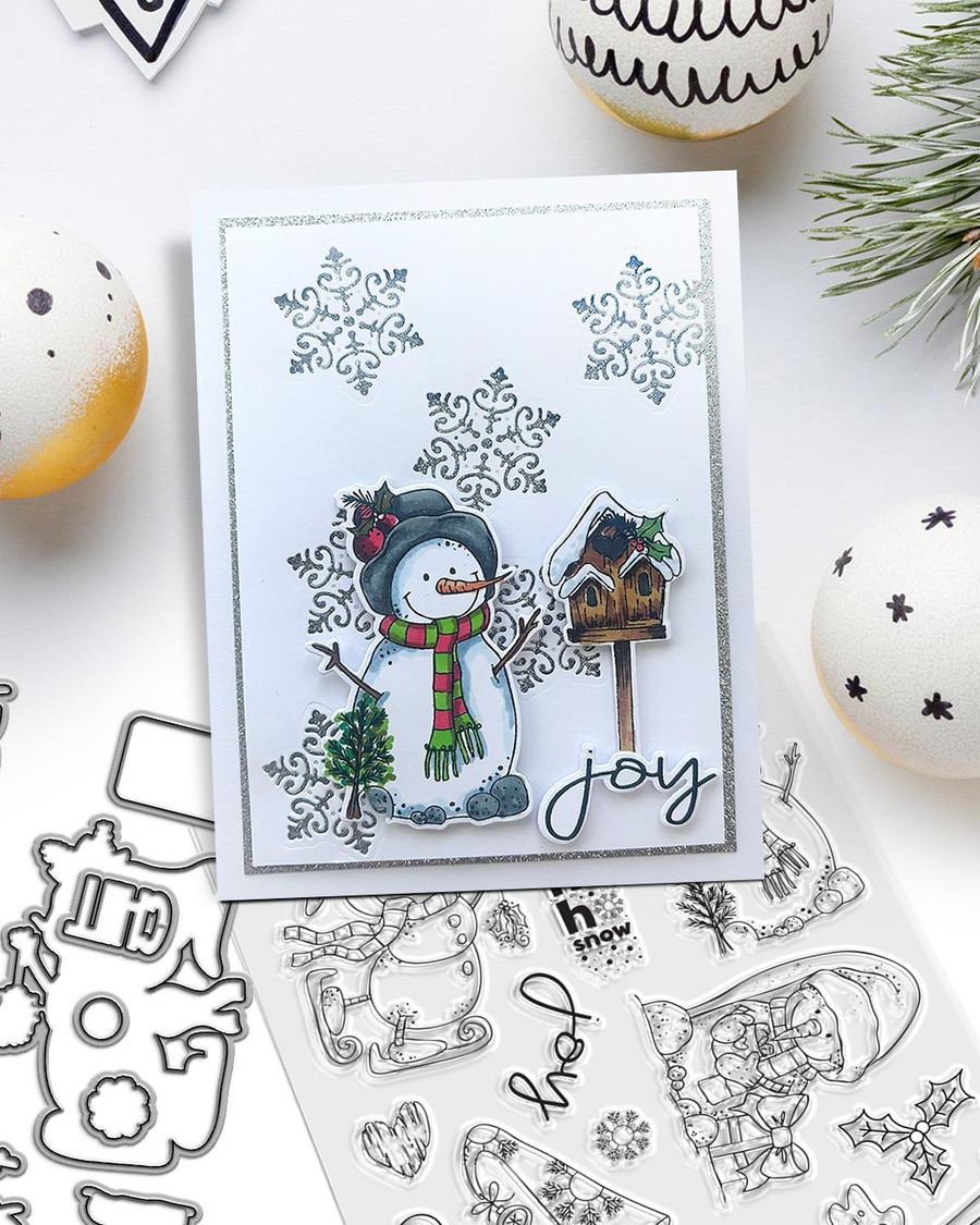 Ho Ho Ho Snowmen Outline Die Set – Christmas Holiday Craft Cutting Dies.