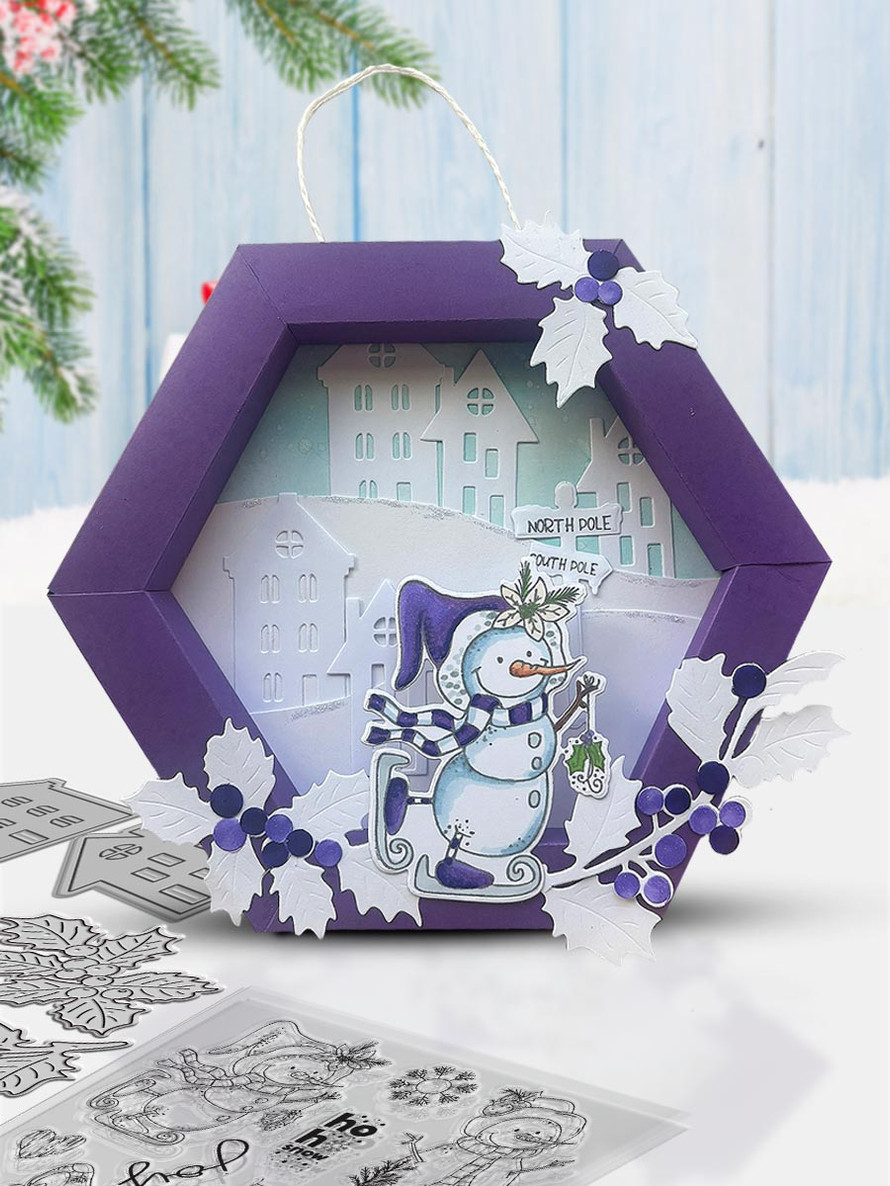Ho Ho Ho Snowmen Outline Die Set – Christmas Holiday Craft Cutting Dies.