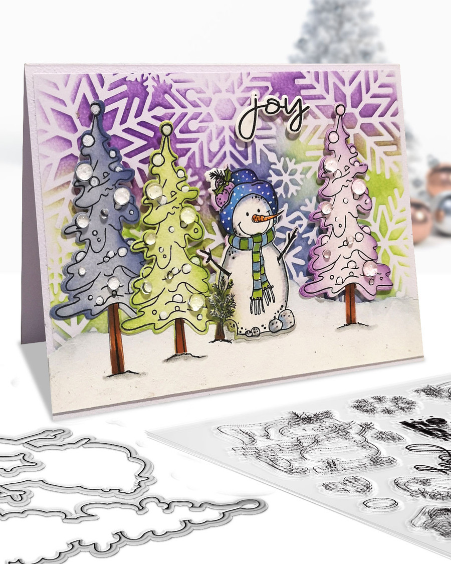 Ho Ho Ho Snowmen Outline Die Set – Christmas Holiday Craft Cutting Dies.