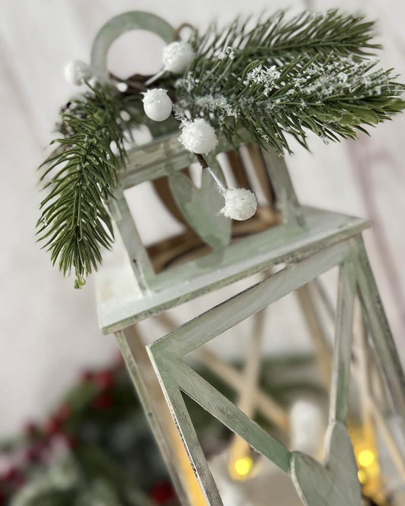 MDF Medium Heart Lantern MDF wood blank Craft Kit – Christmas Holiday Home Decor crafts, with festive greenery and pine branches for holiday decoration.