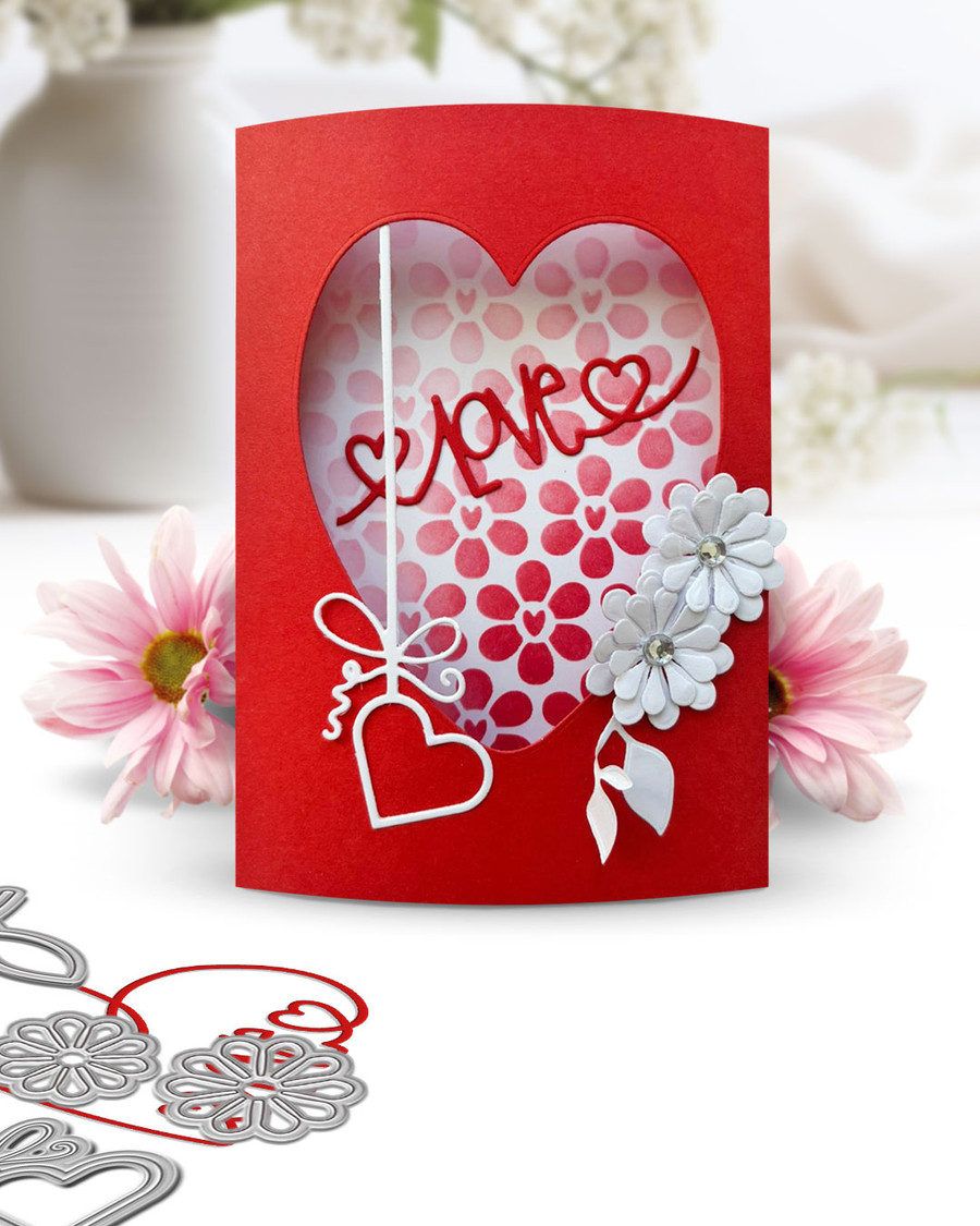 Heart String dies – craft, card making scrapbooking cutter dies