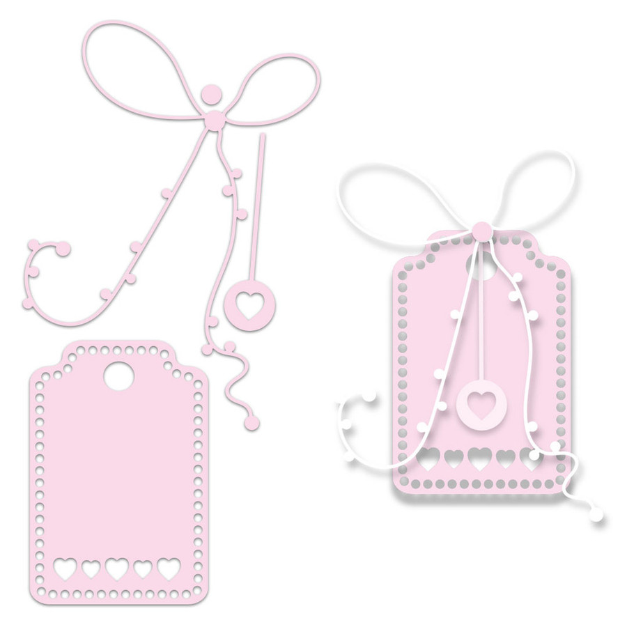 Ribbon Tag Heart dies – craft, card making scrapbooking cutter dies