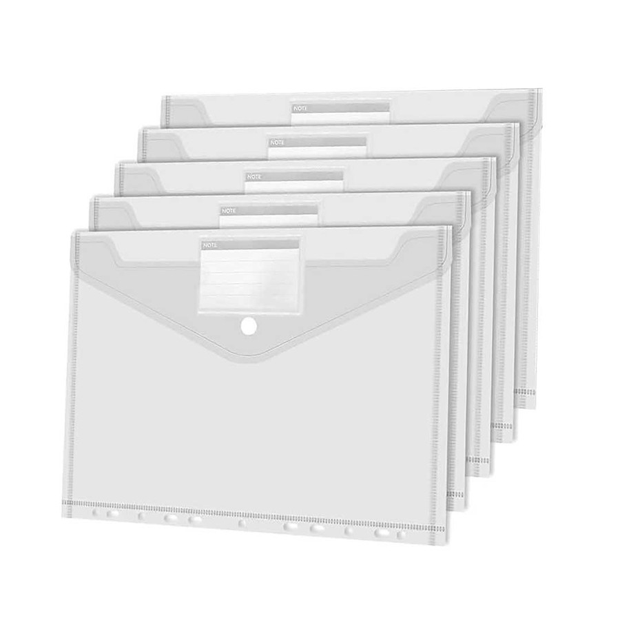 A4 Ring Binder Storage Pockets – 5 Pk - Craft Organisation Wallets for Stamps, Dies, Papers, Stencils