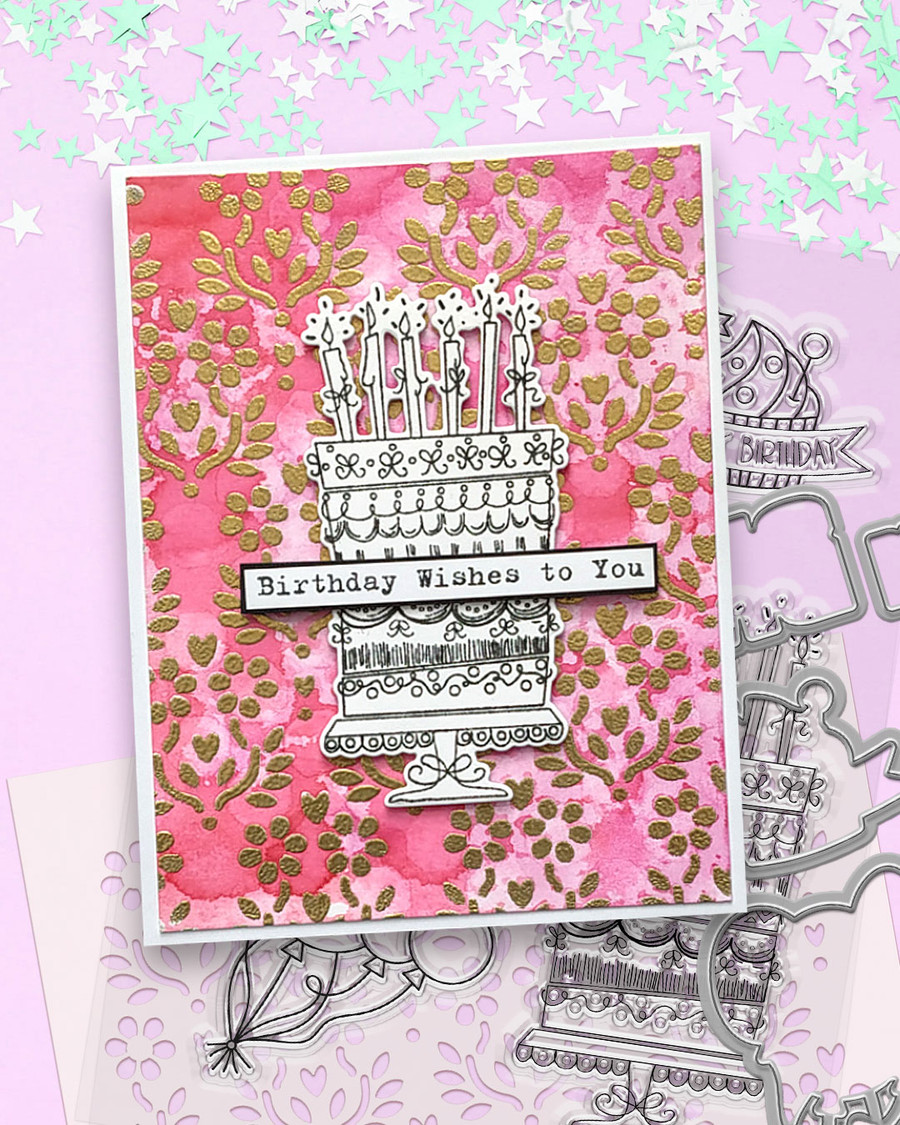 Boho heart meadow stencil A5/6 x 8" - Card making craft supplies, scrapbooking