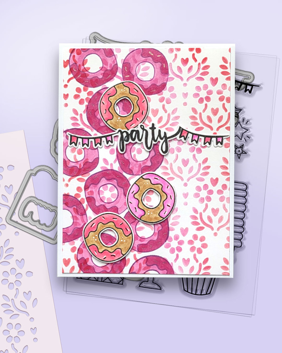 Boho heart meadow stencil A5/6 x 8" - Card making craft supplies, scrapbooking