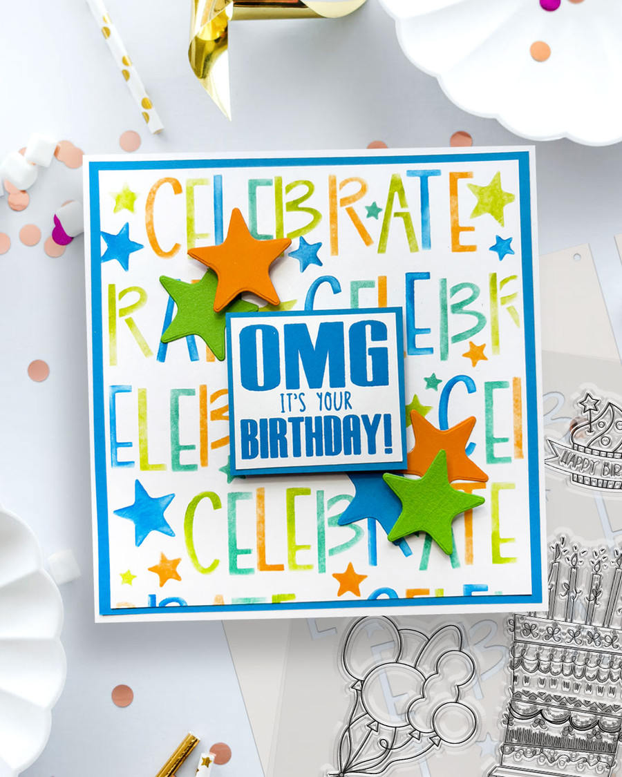 Celebrate Layering Stencils x 4stencil - A5/6 x 8"