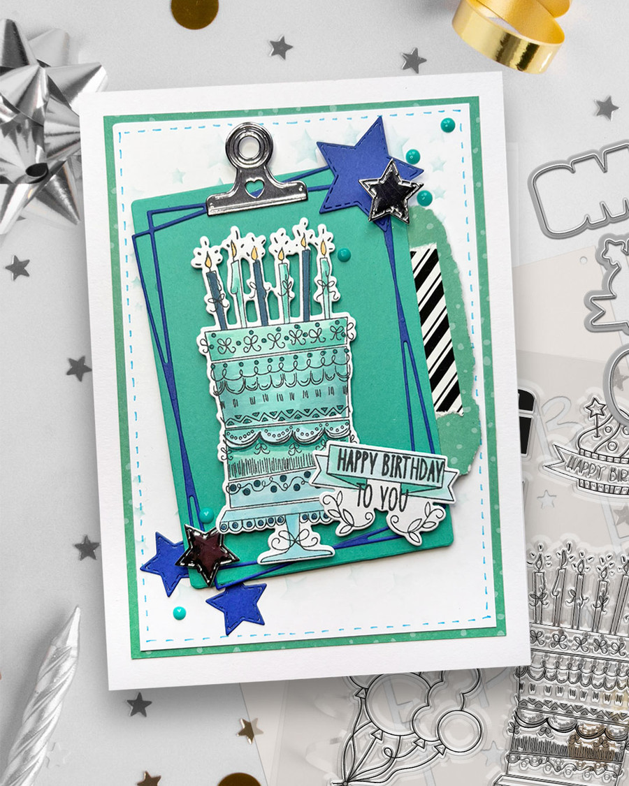 OMG Birthday Matchables outline dies A6/4x6" - Card making, craft supplies, scrapbooking