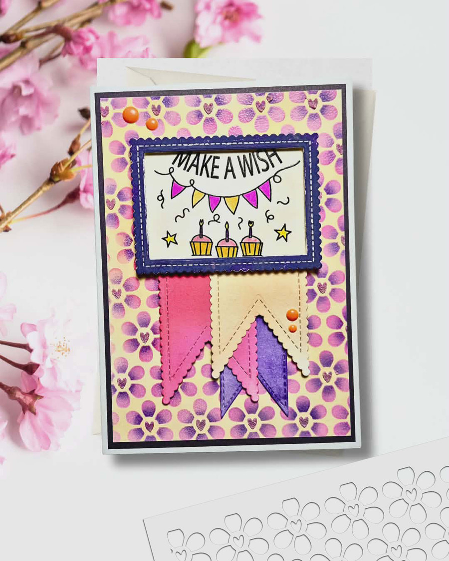 Wishes and Celebrations Matchables Stamps & dies bundle A5/6 x 8" - Card making craft supplies, scrapbooking