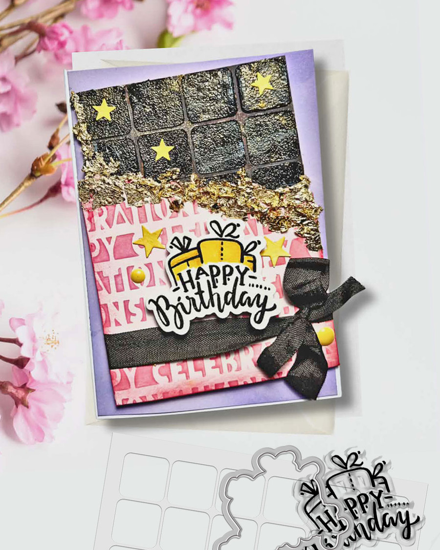 Wishes and Celebrations Matchables Stamps & dies bundle A5/6 x 8" - Card making craft supplies, scrapbooking