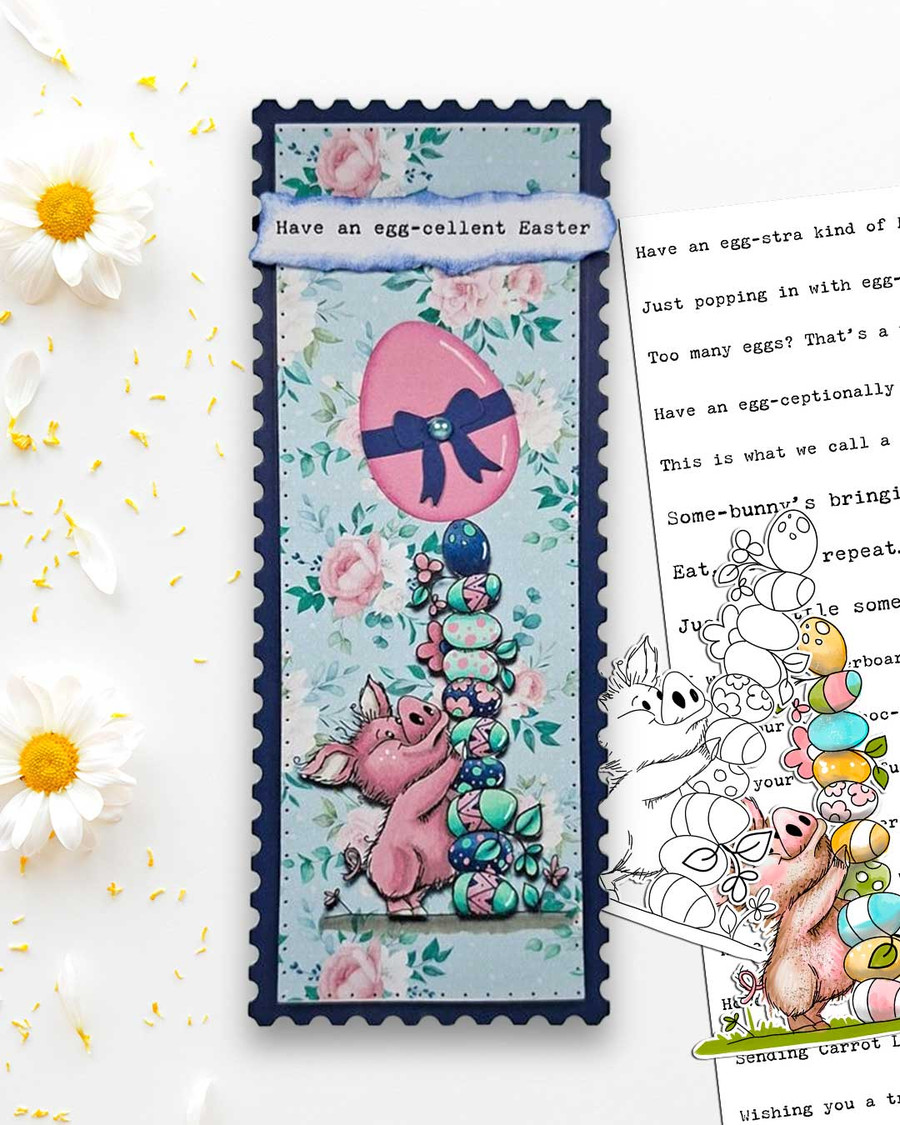 Pig-ging out with Easter eggs - colour printable clipart for Card Making, Scrapbooking, Junk Journal, svg, craft stickers & planners.