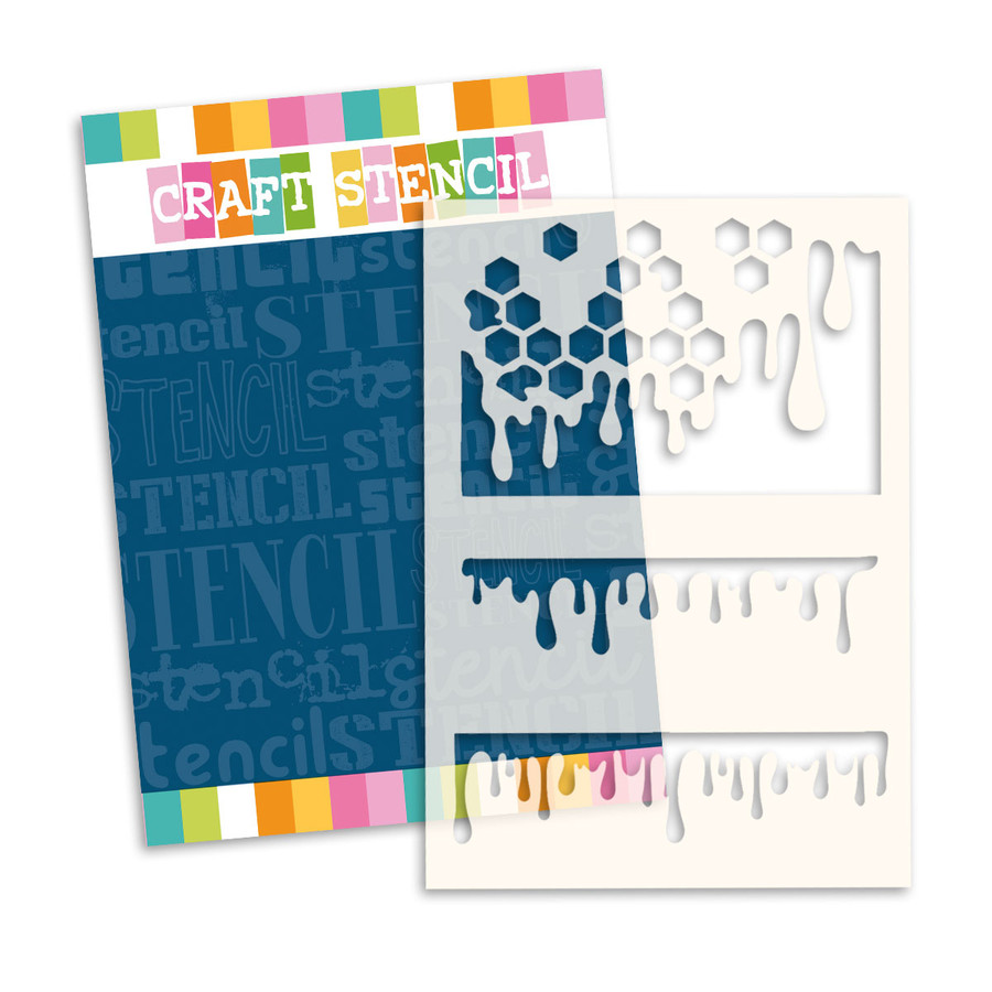 Honeycomb Drips Craft Stencil and Masks A5/6x8" - card making, craft, scrapbooking stencils.