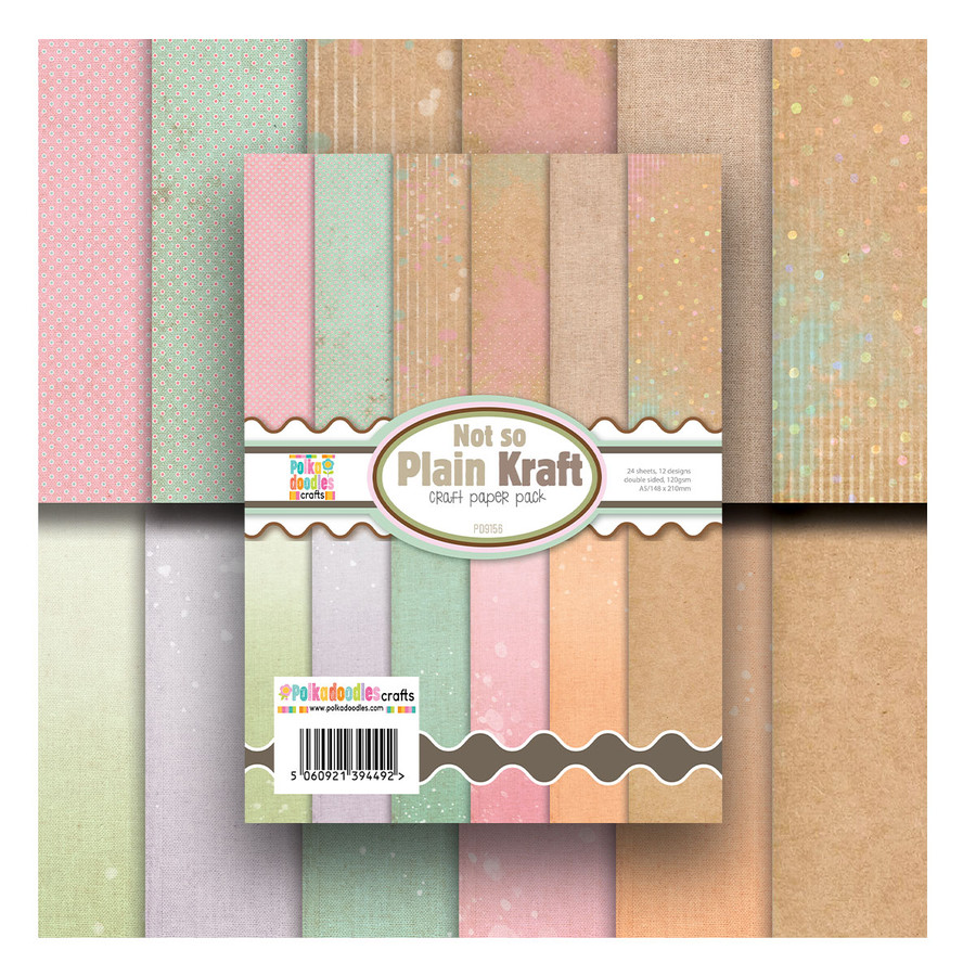 Not so Plain Kraft - Craft Paper Pack – A5 Double-Sided Printed Papers for Card Making, Scrapbooking & Crafts.