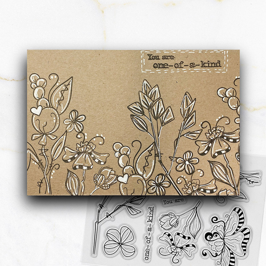 One of a Kind bundle - Clear Stamps and Stencils for mixed media card making craft