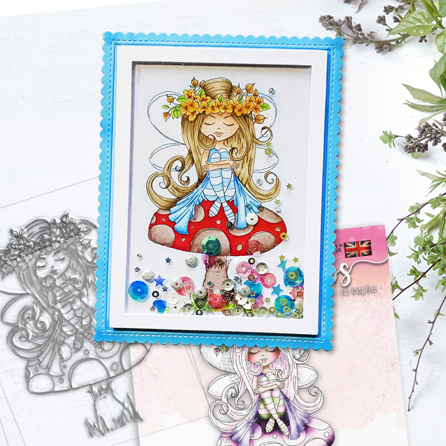 Serenity Fairy Resting - Digital Crafts, digital Stamp card making printable download