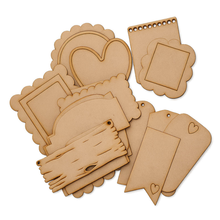Create & Decorate MDF Blanks No.1 – 22 Piece MDF Crafting & Mixed Media Kit