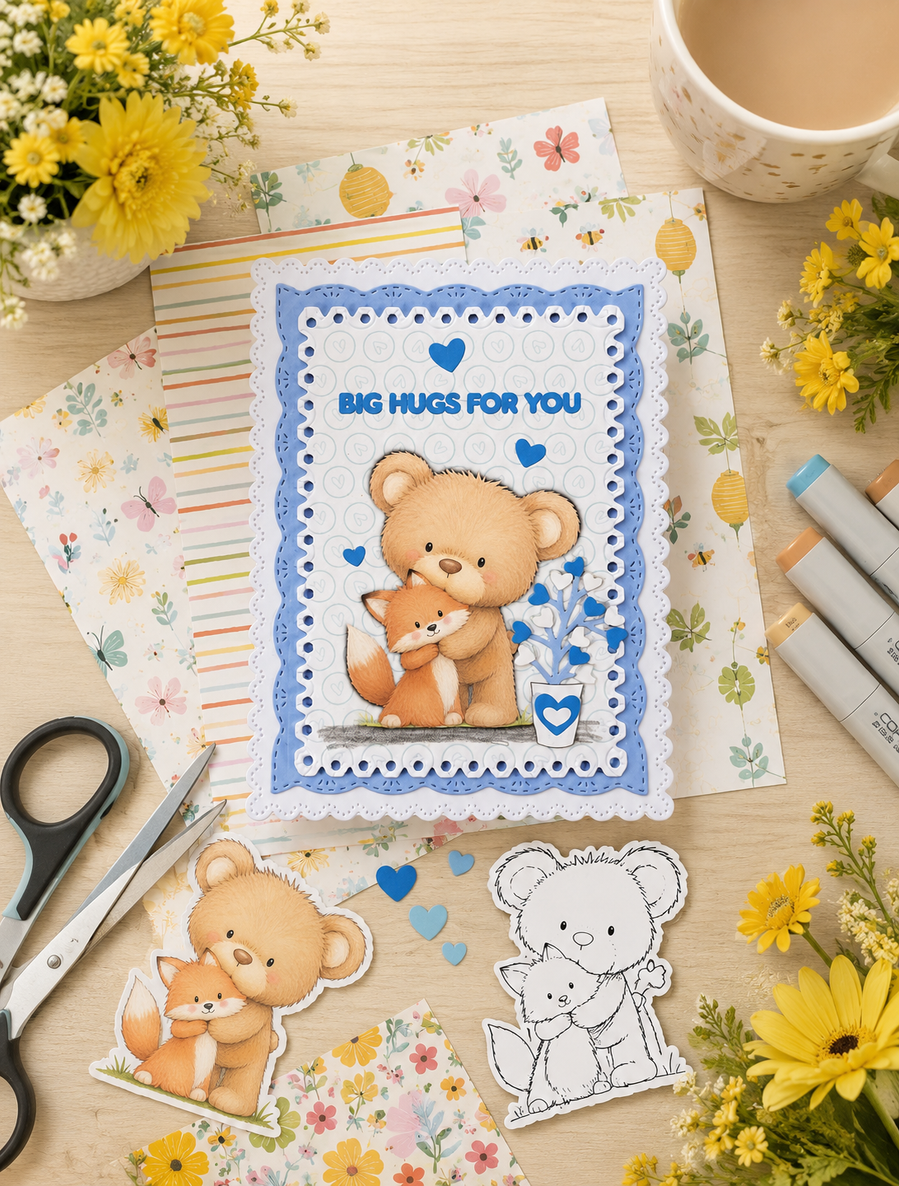 Fluffy Friends printable Digital Stamp & clipart - BIG KAHUNA Bundle - Cute Fluffy Friends printable craft Download for Card Making Scrapbooking Junk Journals Crafts Stickers.