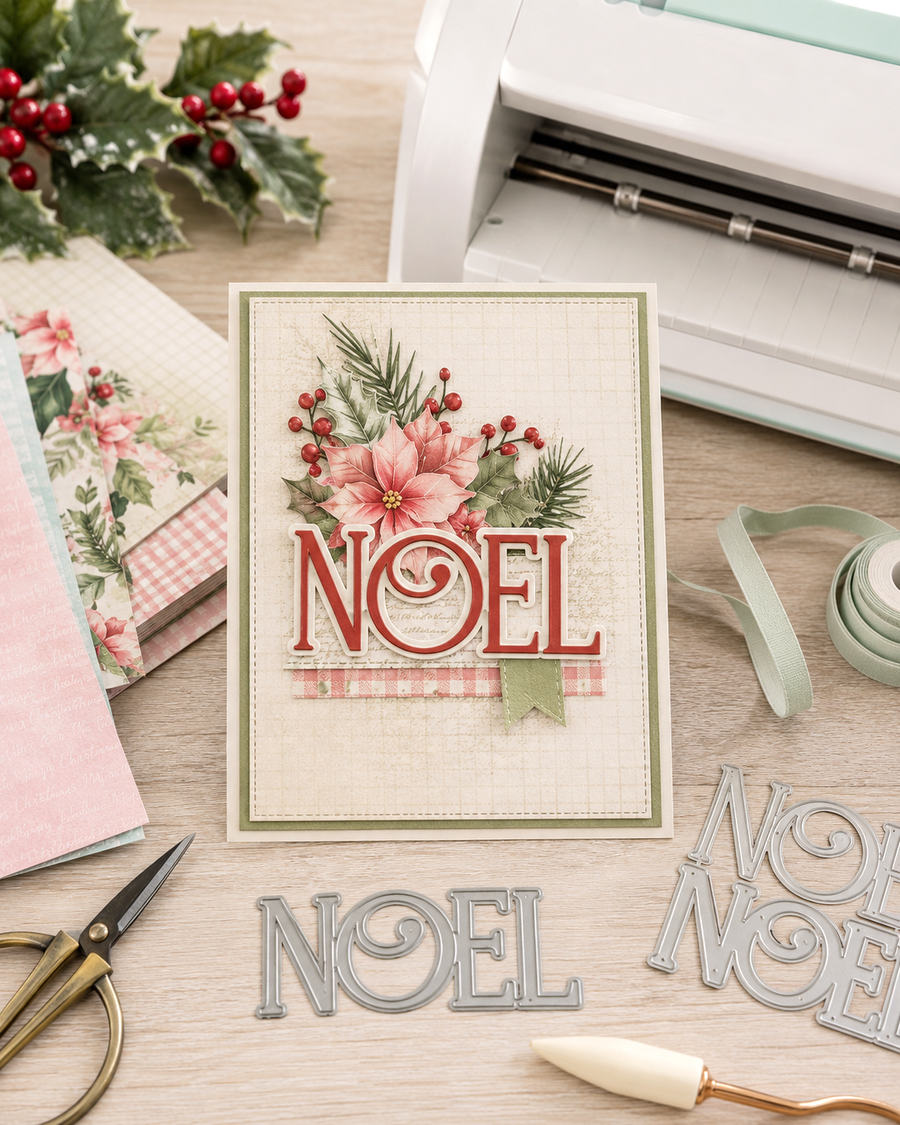 Noel Text die set - 2 large dies