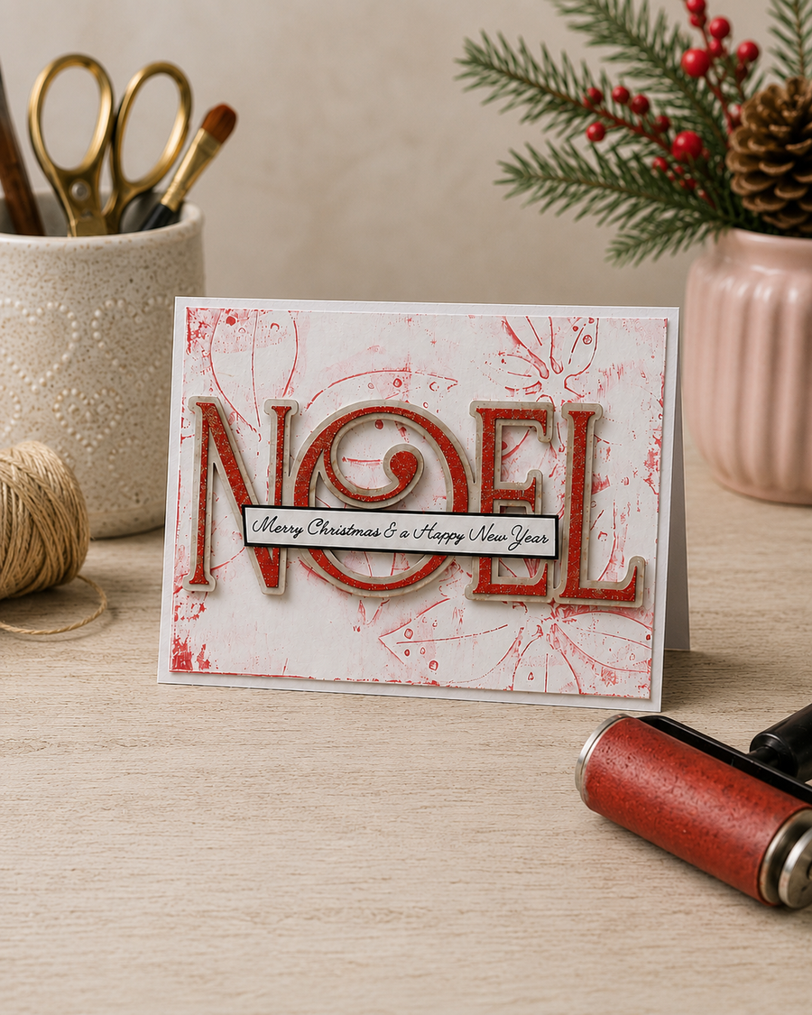 Noel Text die set - 2 large dies