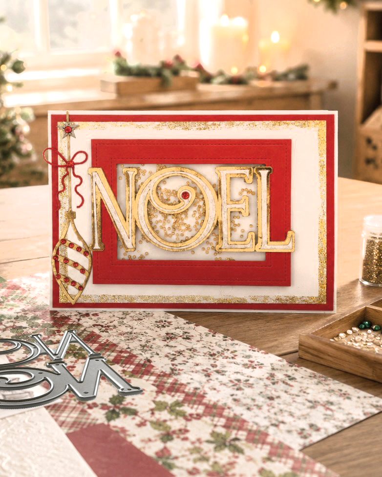 Noel Text die set - 2 large dies