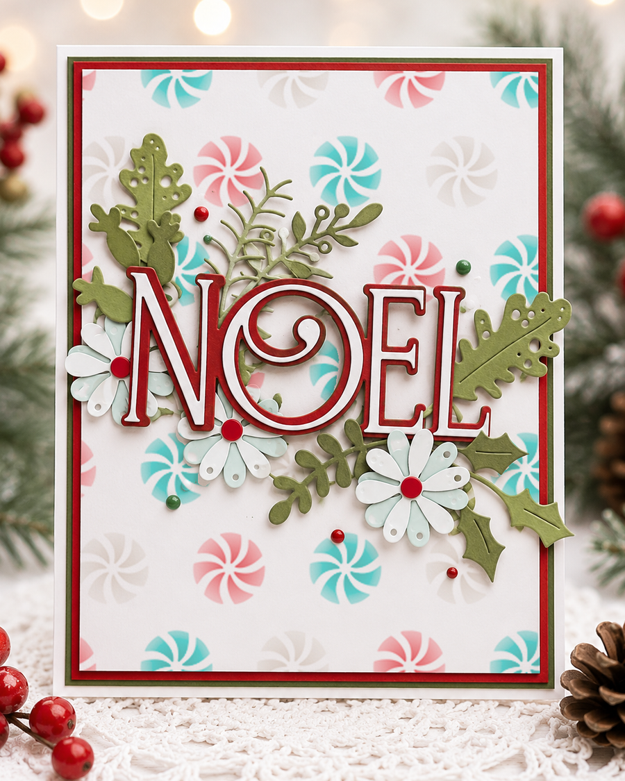 Noel Text die set - 2 large dies