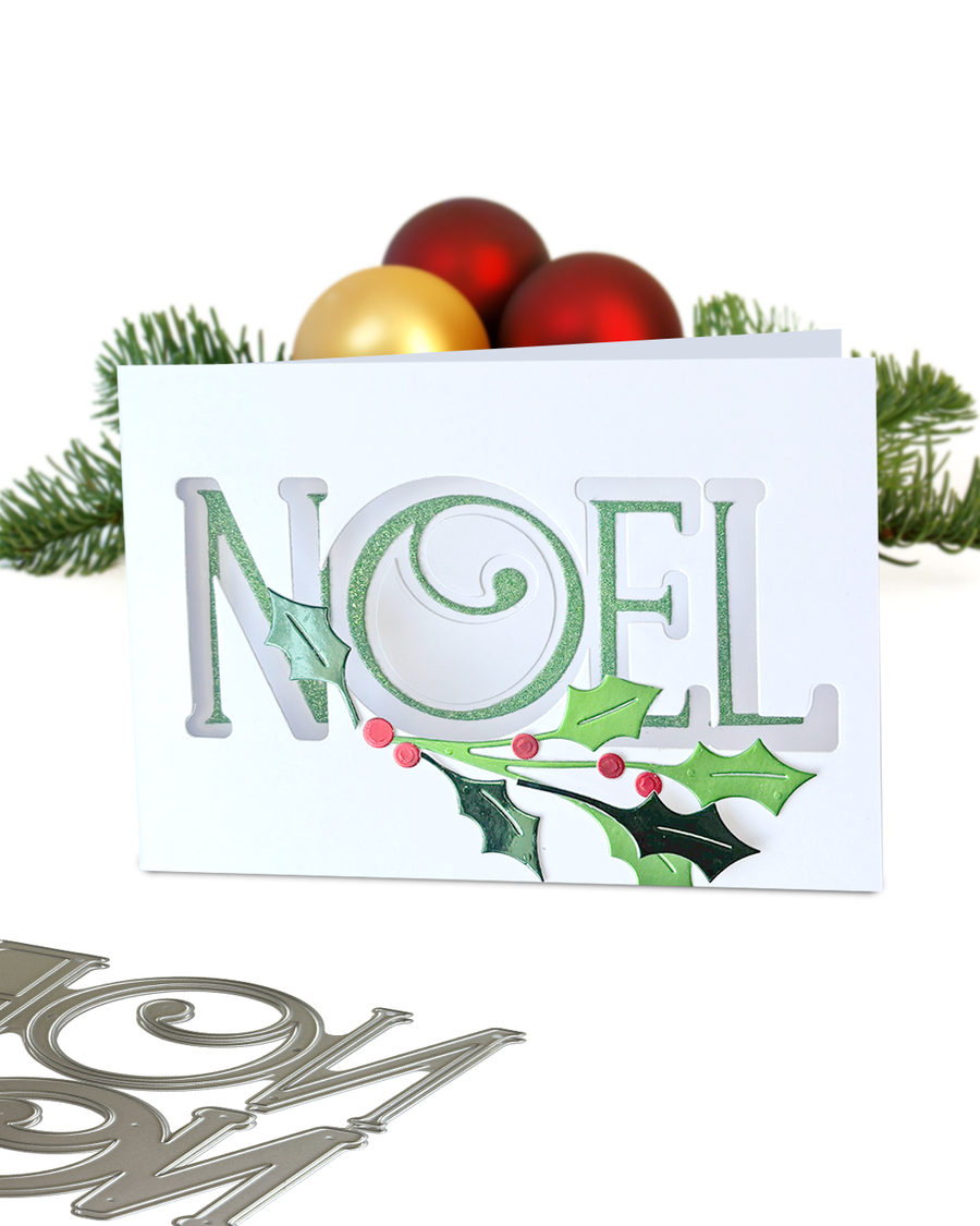 Noel Text die set - 2 large dies