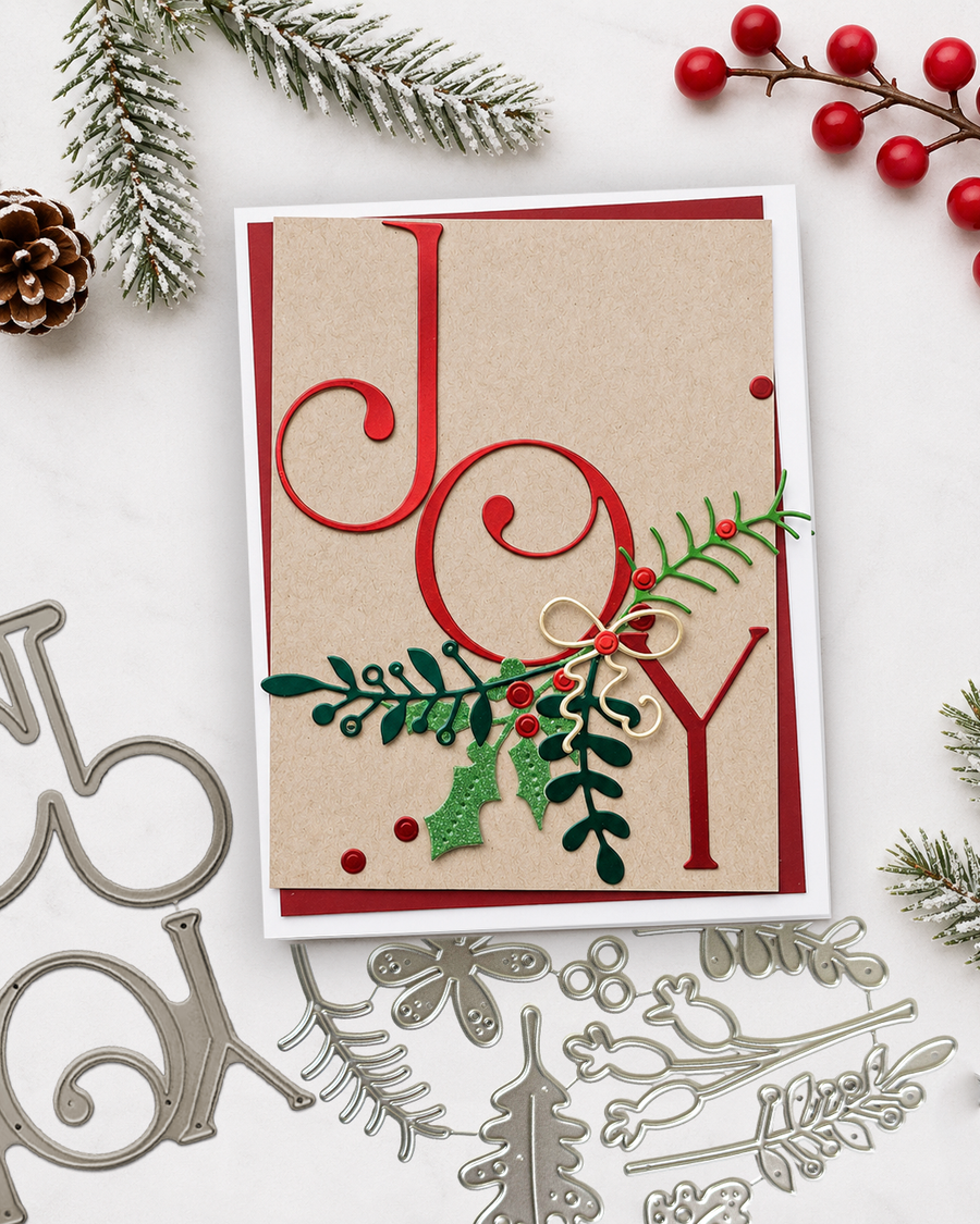 Joy Text Craft Cutting Dies | 2 Piece Die Set | Approx. 4"