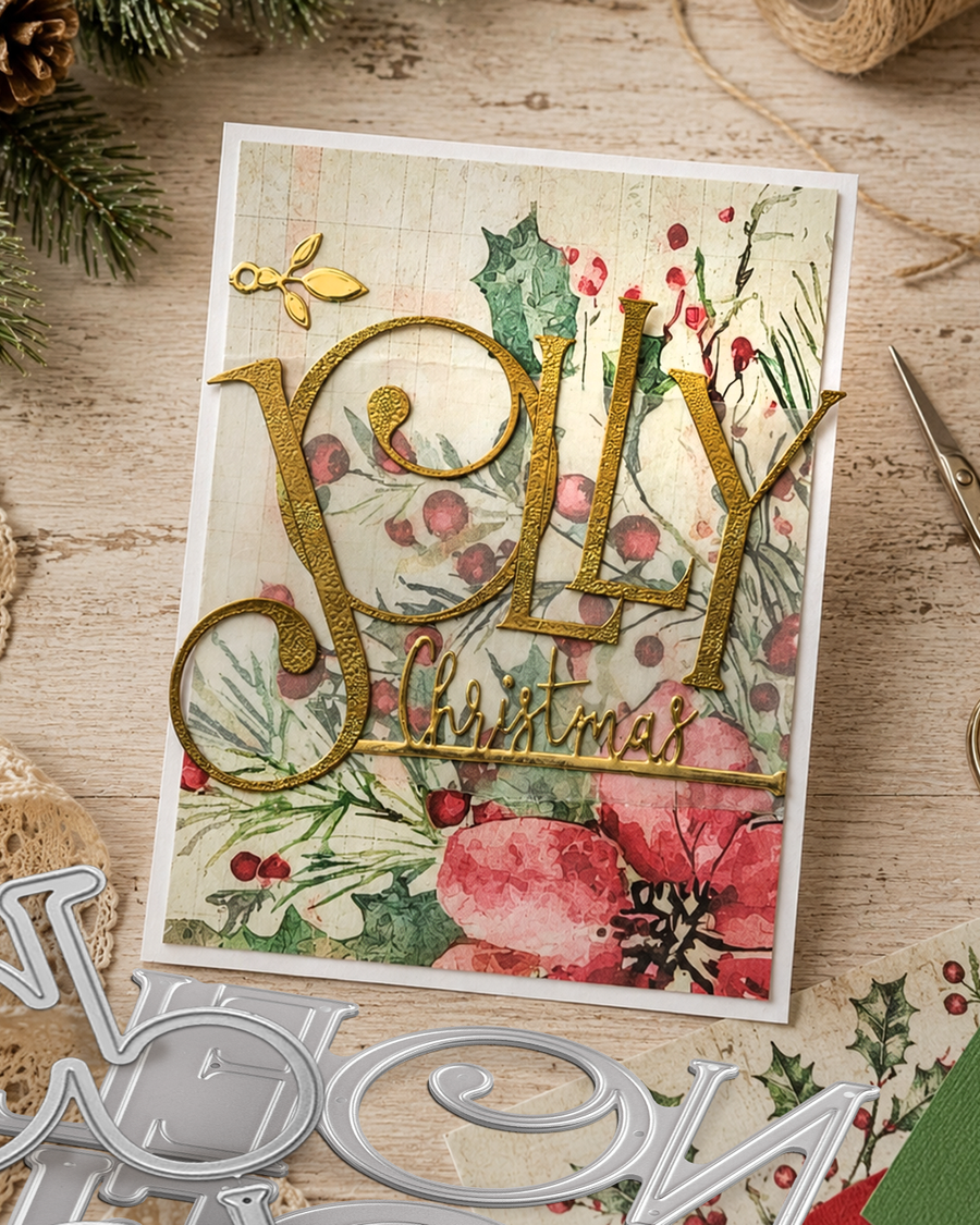 Elegant 25 December Craft Cutting Dies - 2 large dies