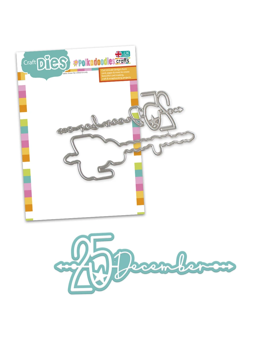 Elegant 25 December Craft Cutting Dies - 2 large dies