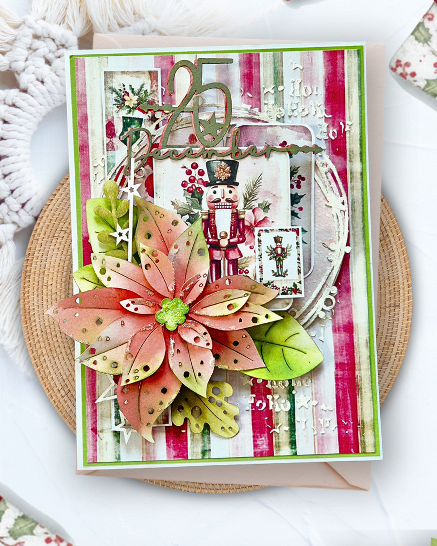 Sweet Poinsettia flower Craft Cutting Dies for crafts, card making scrapbooking.