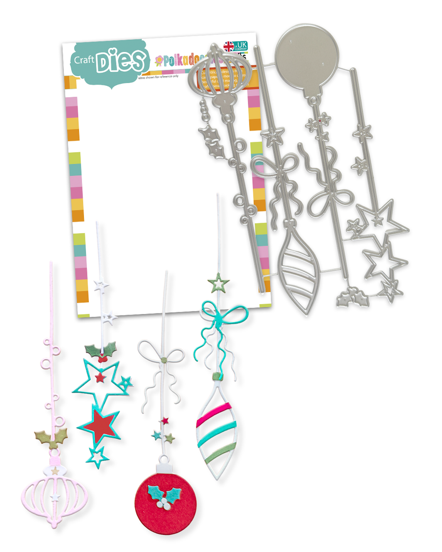 Sparkling Delicate baubles - 4 dies - Craft Cutting Dies for crafts, card making scrapbooking.