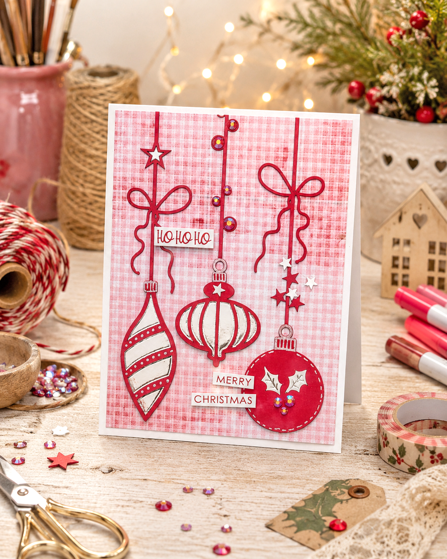Sparkling Delicate baubles - 4 dies - Craft Cutting Dies for crafts, card making scrapbooking.
