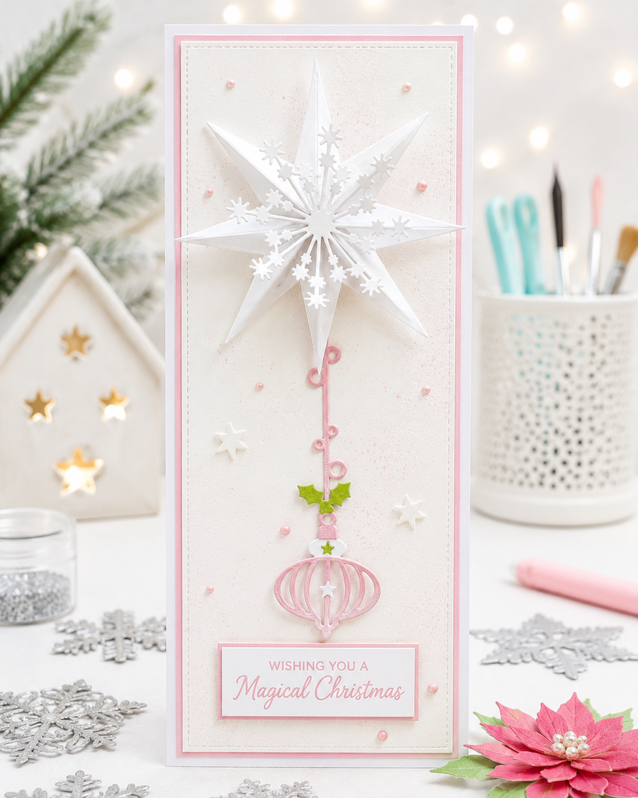 Sculptured stars Craft Cutting Dies. Holly & Berry Die Set - Craft Cutting Dies for crafts, card making scrapbooking
