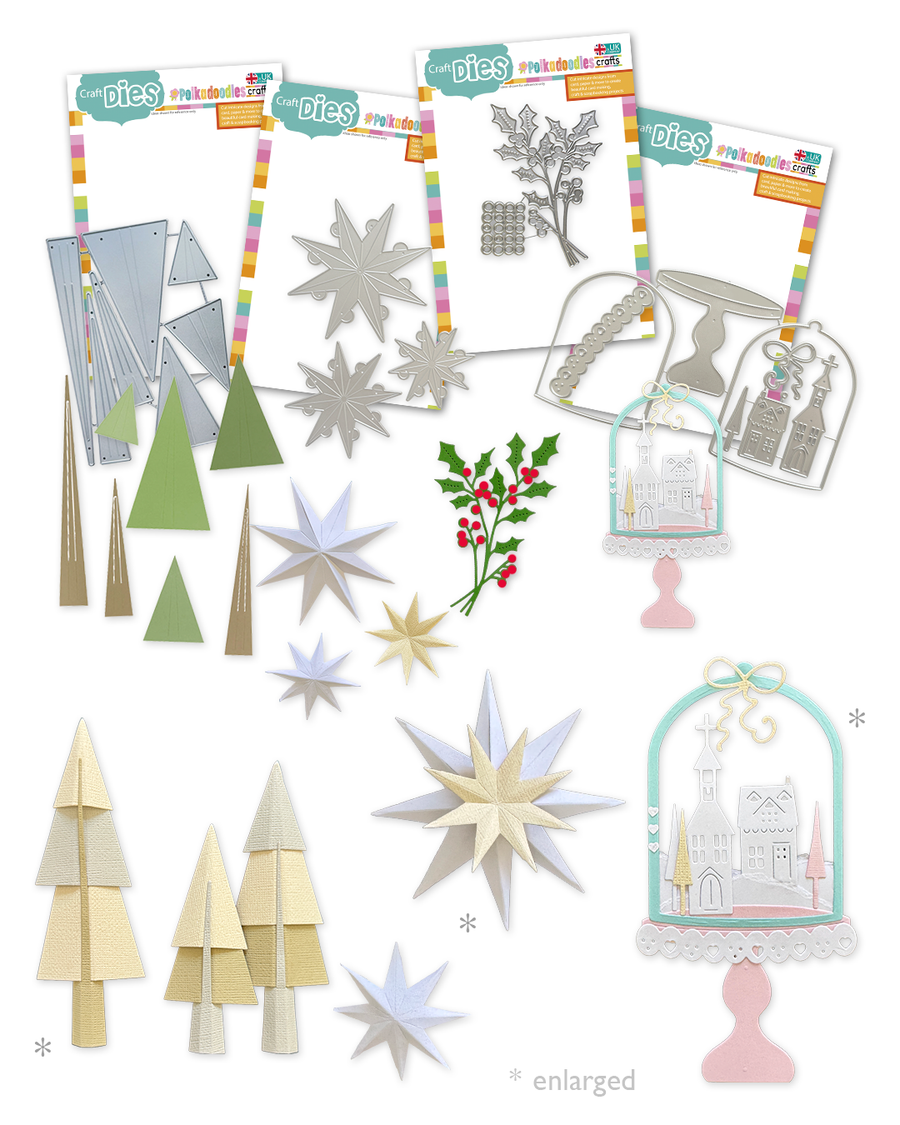 Sparkling Winter Village Craft Cutting Dies Bundle for crafts, card making scrapbooking