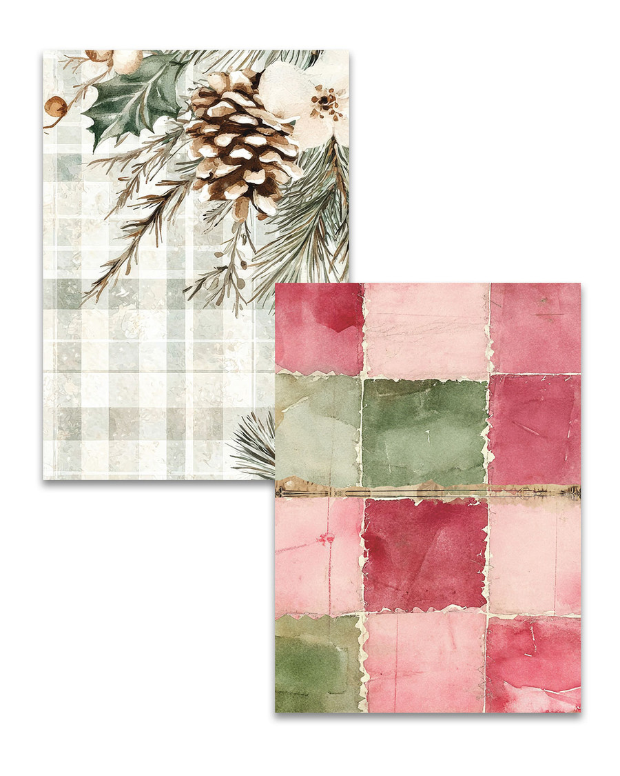 Sparkling Christmas 50 sheets paper & topper pack A5 for crafts, card making scrapbooking | Double-Sided Festive Papers |