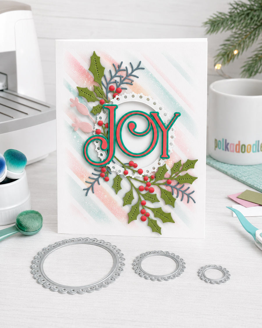 Pretty scallop oval nesting dies - craft card making dies.